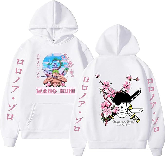 One Piece Luffy Zoro Print Loose Hoodie Sweatshirt